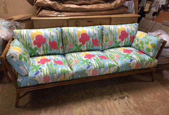 Custom-bamboo-sofa-outdoor-floral-fabric-upholstery
